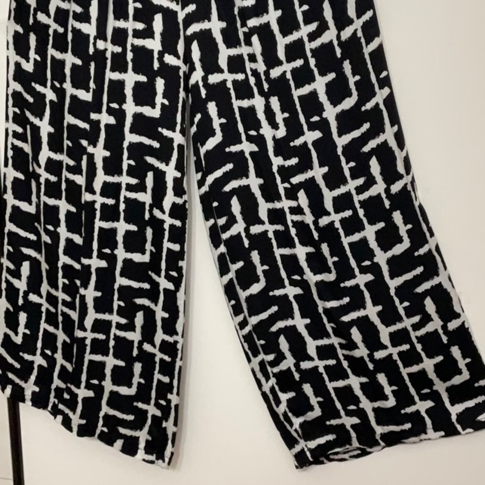 Black and White Wide Leg Pants